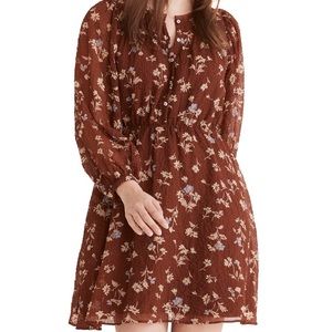 Madewell Norma Rae Floral Print Long Sleeve Dresses